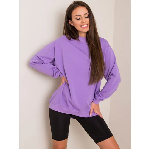 Fashion Hunters Basic cotton sweatshirt in purple color