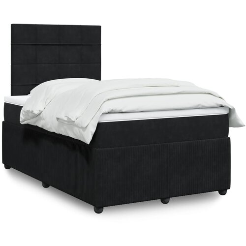 vidaXL Box spring postelja z vzmetnico črna 120x200 cm žamet Cene