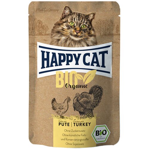 Happy Cat Varčno pakiranje Bio Pouch 24 × 85 g - Bio-piščanec in bio-puran Cene