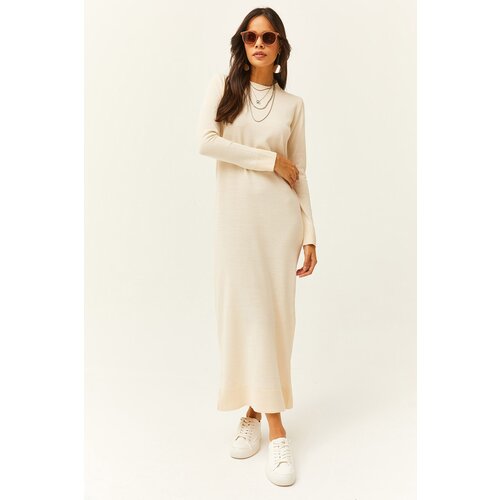 Olalook Women&amp;#039;s Stone Crew Neck Long Knitwear Dress Slike