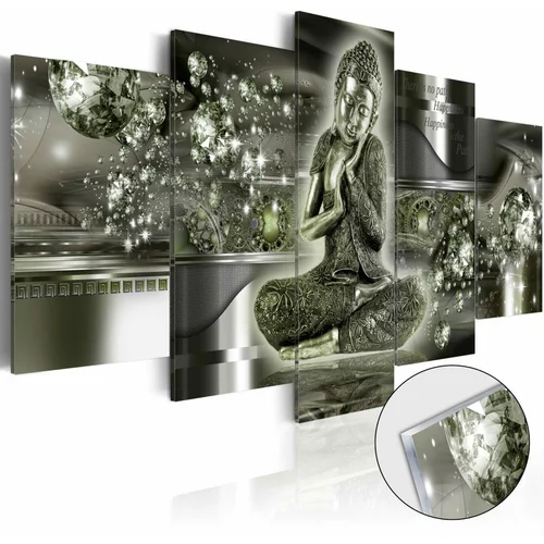  Slika na akrilnom staklu - Emerald Buddha [Glass] 100x50