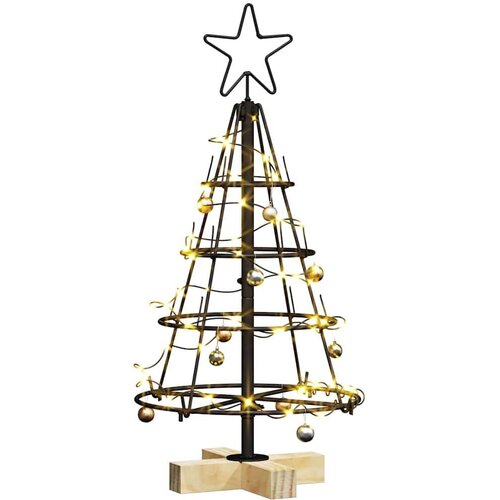 VidaXL Božićno drvo u obliku čunja s stalakom Crna 60 cm Čelik Slike