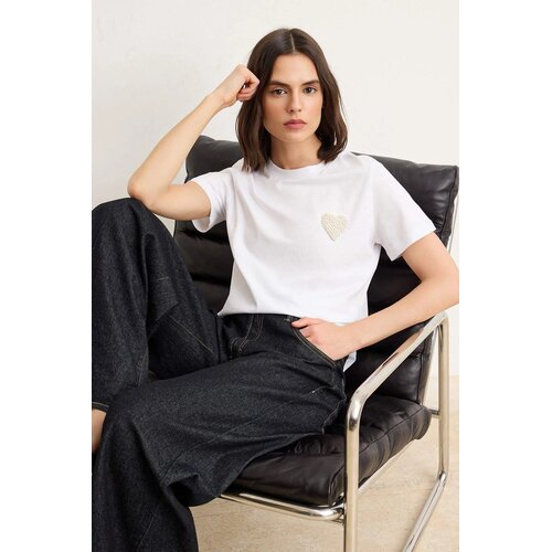 TRENDYOLMILLA Ženska majica TWOSS26TS00249, Bela Cene