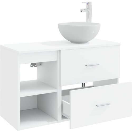  Set namje&amp;scaron;taja za kupaonicu 2 kom. Bijela Konstruirano drvo 49,5 x 41 x 80 cm Slike