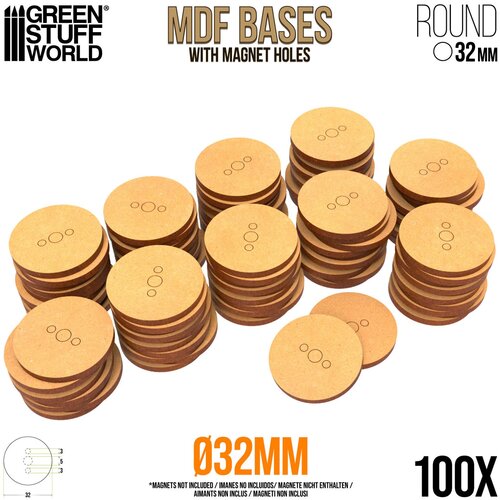 Green Stuff World MDF Round Base 32mm - Pack x100 (thickness 3mm) | Okrugla Postolja 32mm - 100 kom. Cene