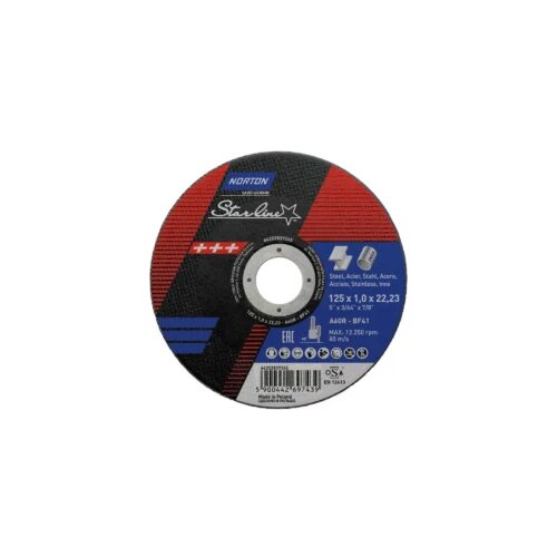 Norton brusna ploča za metal STARLINE 125&amp;times;6.4&amp;times;22.23 A24Q-BF-80 Slike