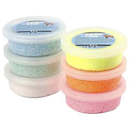  Modelirna masa Foam Clay pastel glitter 6 x 14g (penasta samostrjevalna) Slike