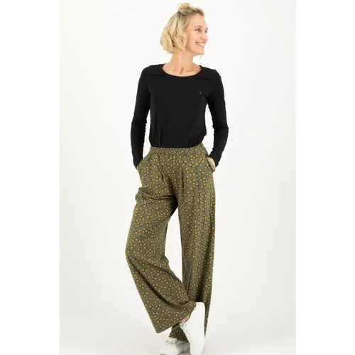 Blutsgeschwister Khaki women's patterned wide trousers Nut Of Mud - Women's