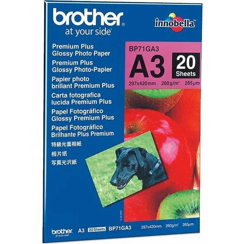 Brother foto papir glossy A3, 20 listov, 260g/m2 Inkjet BRBP71GA3