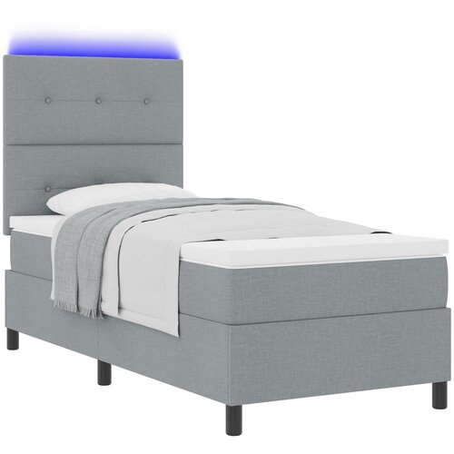vidaXL Krevet s kutijom s madracem i LED svjetlom svjetlosiva 80x200 cm Cijene