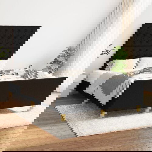 Furnova Posteljni okvir brez vzmetnice črn 120x190 cm blago, (21938197) Slike