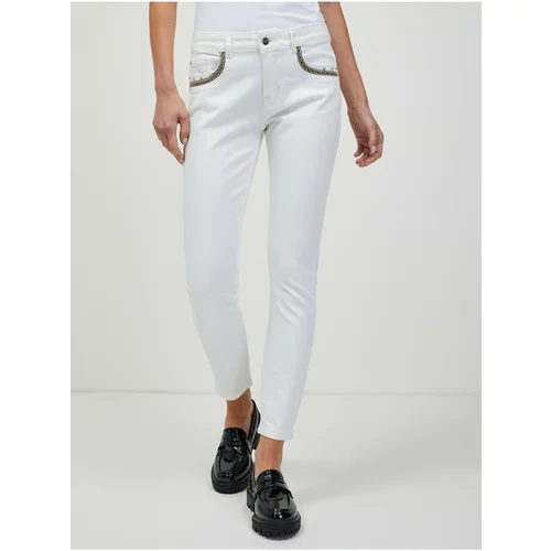 Orsay White Shortened Skinny Fit Jeans - Women