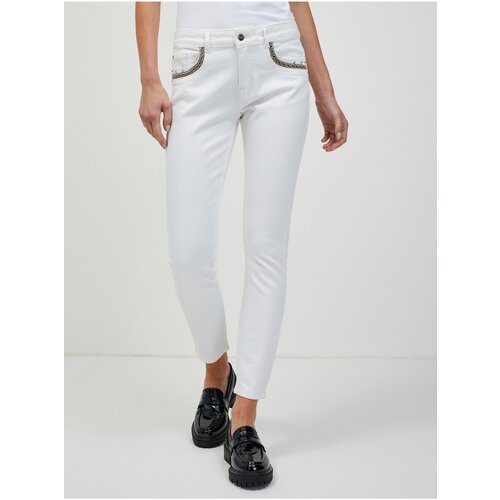 Orsay White Shortened Skinny Fit Jeans - Women Slike
