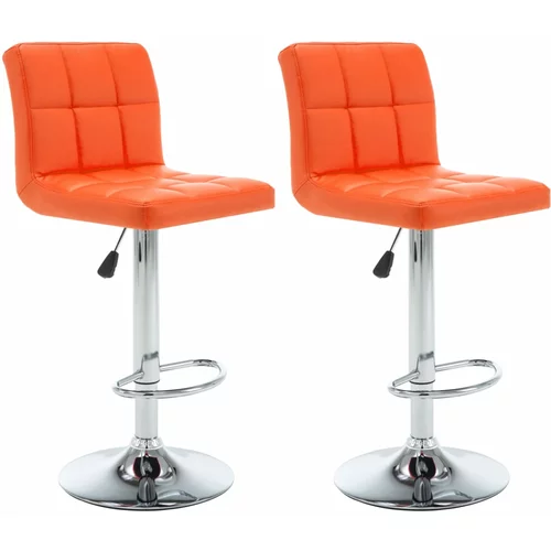  Barski stolci od umjetne kože 2 kom narančasti