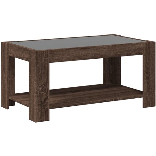  Stolić za kavu LED smeđa boja hrasta 93x53x45 cm drveni Slike