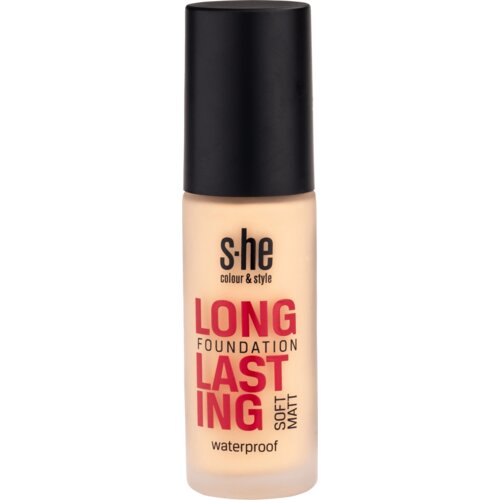 S-he colour&amp;amp;style long lasting soft matt tečni puder - 190/001 ivory 1 kom Slike