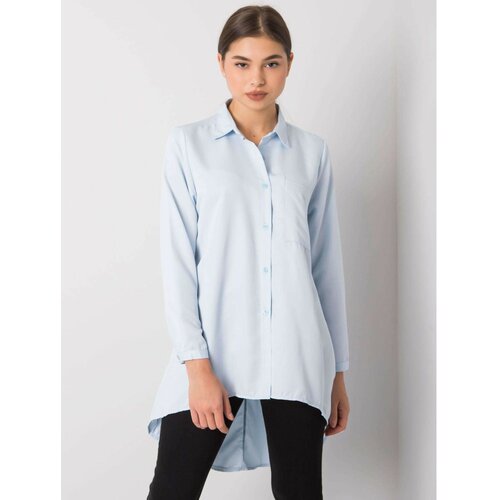 Fashion Hunters Light blue shirt with a longer back Cene