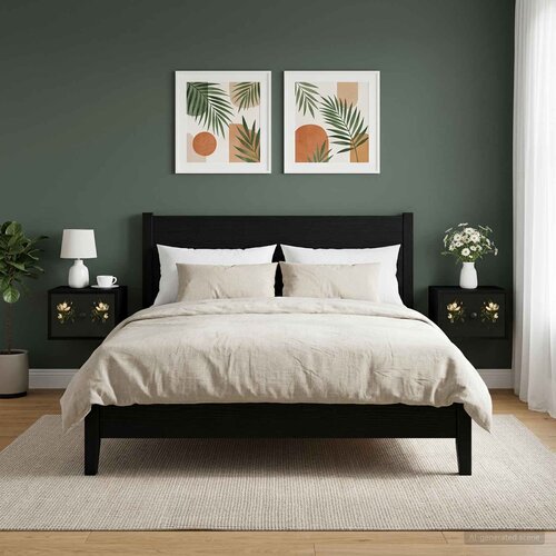  Wall-mounted noćni ormarić BREMEN 2 kom. Crni hrast Slike