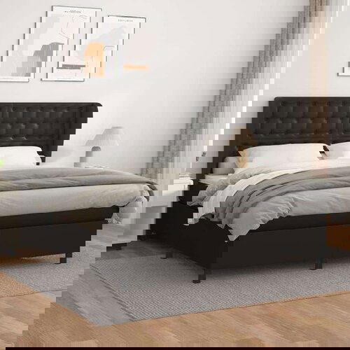  S oprugama i madracem crni 180 x 200 cm od umjetne kože Cijene