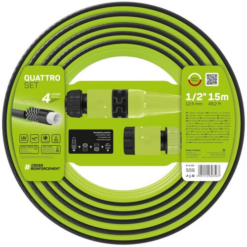 Cellfast Crijevo za zalijevanje Quattro 1/2&amp;quot;, 15m, set sa raspr&amp;scaron;ivačem Slike