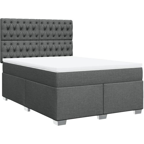 Maison Chic Box spring posteljni - Vzmetna postelja z vzmetnico temno siv 140x190 cm blago SL11728, (21905793) Cene