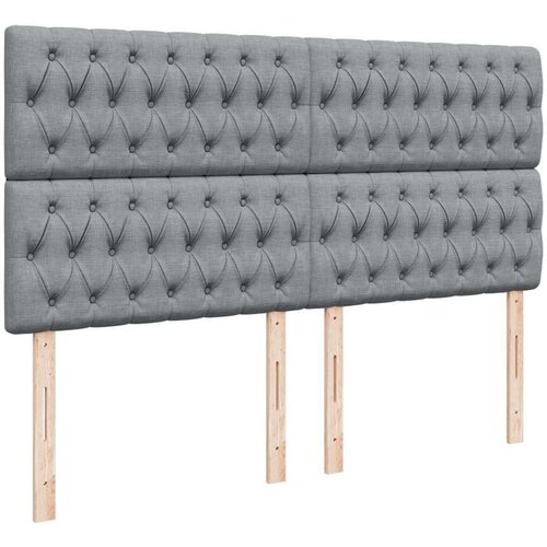  Krevet s oprugama i madracem svjetlosivi 180x200 cm od tkanine Slike
