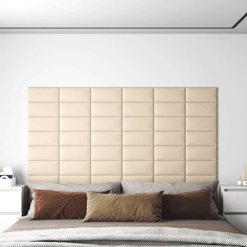 VidaXL Zidne ploče od tkanine 12 kom krem 30 x 15 cm 0,54 m&amp;sup2; Slike
