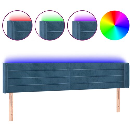 Maison Chic led posteljno vzglavje - vzglavna omarica - nočna omarica temno modro 183x16x78/88 cm žamet, (21710715) Cene