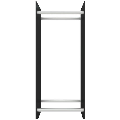  Stalak za drva za ogrjev crni 40 x 35 x 100 cm kaljeno staklo Slike