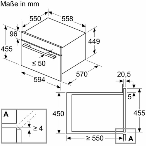 Siemens CM585AGS1 iQ500 Vgradna pecica z mikrovalovna funkcijo vrocega zraka, 45 visoka cm Slike