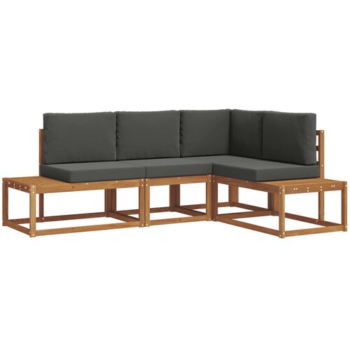  Set vanjskih sofa s jastukom 4 Komad Prirodna i antracit Slike
