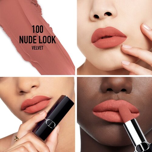 Dior Rouge The Refill dolgoobstojna &amp;scaron;minka nadomestno polnilo odtenek 100 Nude Look Velvet 3,5 g Slike