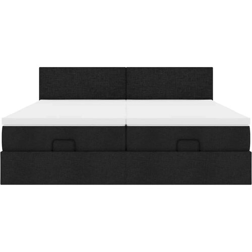 VidaXL Okvir kreveta s madracima crni 160x200cm od tkanine Slike