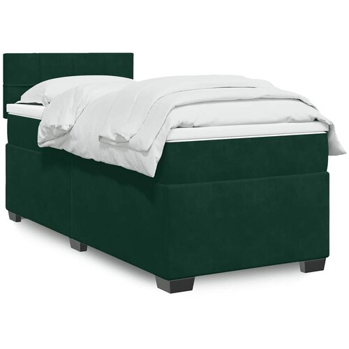 Box spring krevet s madracem tamnozeleni 100x200 cm bar&amp;scaron;unasti Slike