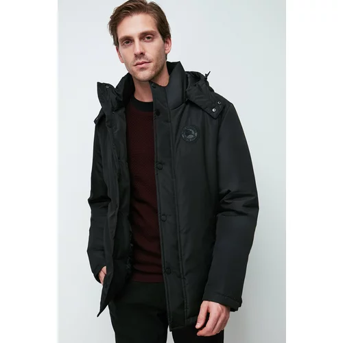 River Club Men's Black Camel Hooded Water And Windproof Winter Coat & Parka