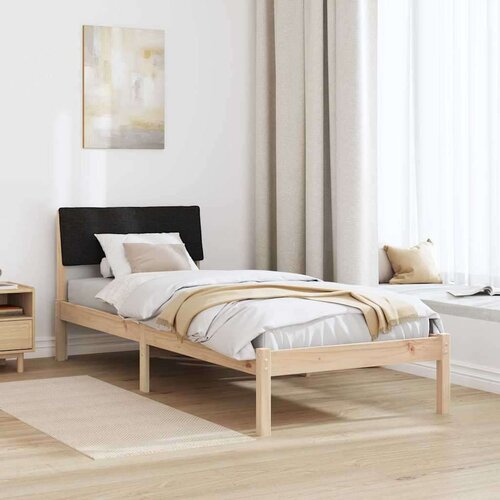  Okvir kreveta Smeđa i crna 75 x 190 cm Masivna borovina Slike