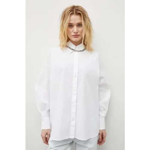 DRYKORN Pamučna košulja za žene, boja: bijela, relaxed, s klasičnim ovratnikom