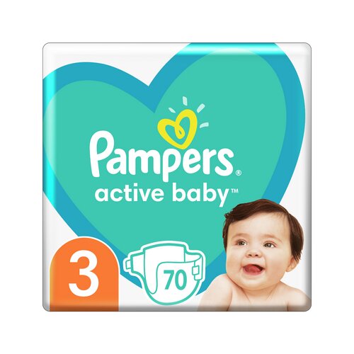 Pampers Plenice Active Baby Jumbo Pack, 3 velikosti, 70 kos Cene