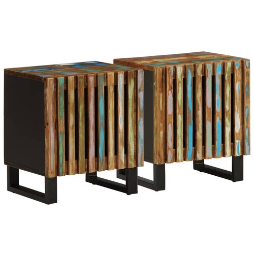 The Living Store Nočna omarica 2 kosa 40x34x46 cm trden predelan les - Nočna Omarica, (21433670) Slike