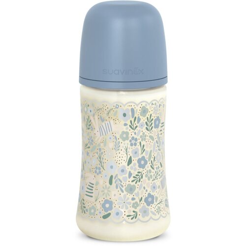 Suavinex Wonderland SX Pro Physiological Anti-Colic bočica za bebe M Medium Flow 3 m+ Blue Flower 270 ml Slike