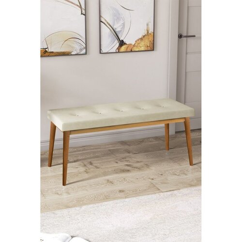 Hanah home klupa Arwen, 105 cm, krem / prirodno drvo Slike