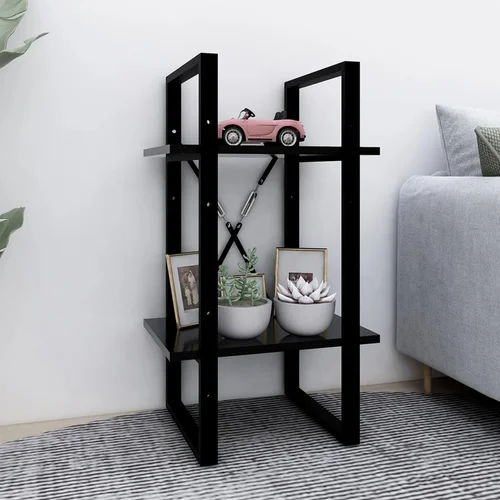 Furnova Knjižna omara 2-nadstropna črna 40x30x70 cm iverna plošča, (21932922) Furnova Knjižna omara 2-nadstropna črna 40x30x70 cm iverna plošča, (21932922)