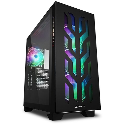 Sharkoon Kućište gaming, ELITE SHARK CA300T 4×120 mm Addressable RGB Fans, black Cijene