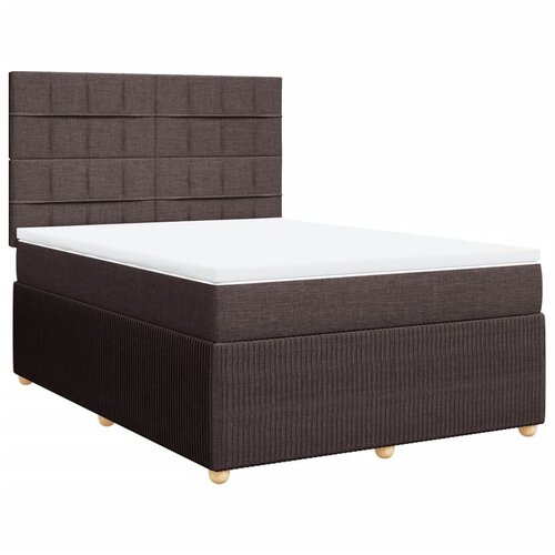 vidaXL Krevet s oprugama i madracem tamnosmeđi 140 x 190 cm od tkanine Cijene
