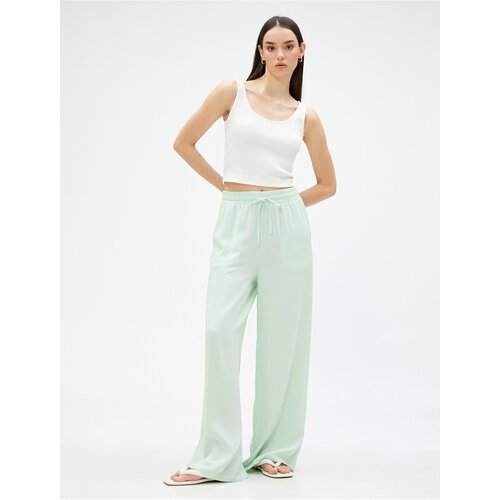 Koton Wide Leg Trousers with Pockets Tie Waist Slike