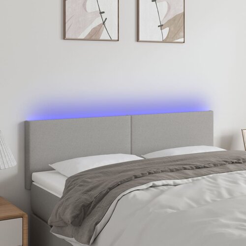 vidaXL LED uzglavlje svjetlosivo 144 x 5 x 78/88 cm od tkanine Cijene