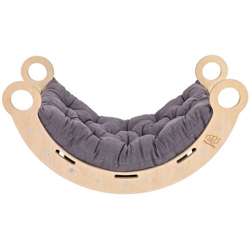 MeowBaby Velika gugalnica Dream Rocker Beli les in lestev s sivo blazino, (21642525) Cene