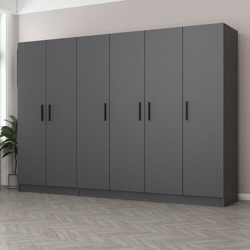Hanah home Ormar Kale 270x190x52cm Antracit Slike