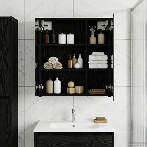  Kupaonski ormar s ogledalom Crni hrast 60 x 14,5 x 70 cm Cijene