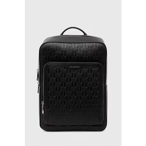 Karl Lagerfeld Kožni ruksak za muškarce, boja: crna, veliki, bez uzorka